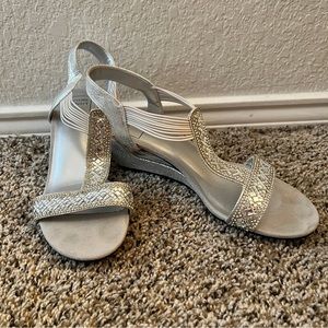 New York Transit beaded silver sandals